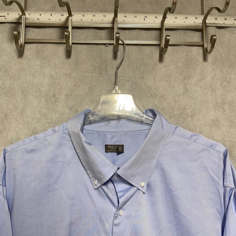 Oak Hill Shirt Men 22 36/37 Blue Premium Dress Supima Cotton Non Iron Button Up‎
